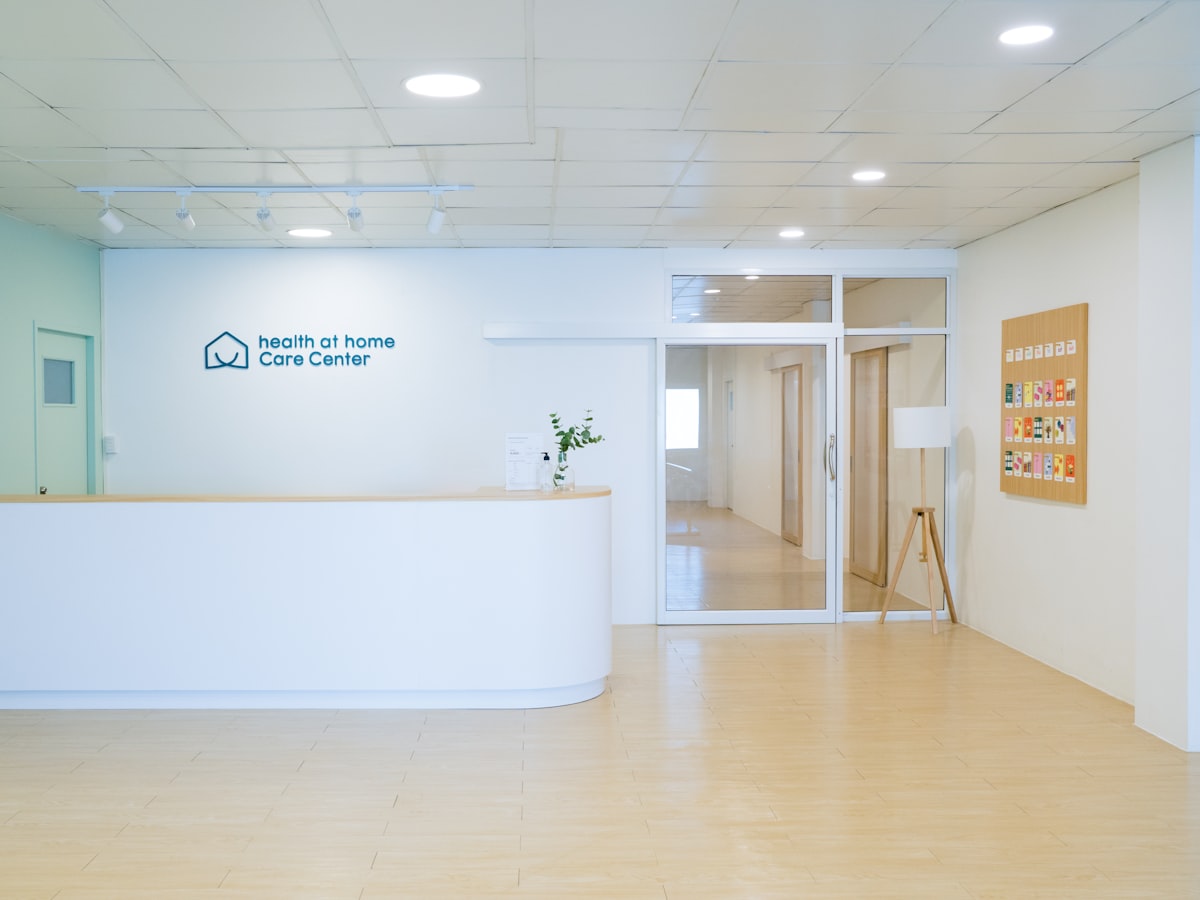 A reception desk at a healthcare center
