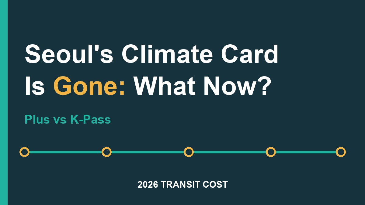 Seoul's Climate Card is gone: Climate Card Plus vs K-Pass transit cost 2026 cover graphic
